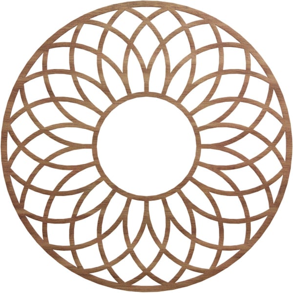 Ekena Millwork Cannes Wood Fretwork Pierced Ceiling Medallion, Walnut, 34"OD x 11 5/8"ID x 3/8"T CMWP34X34X0375CNWA - main